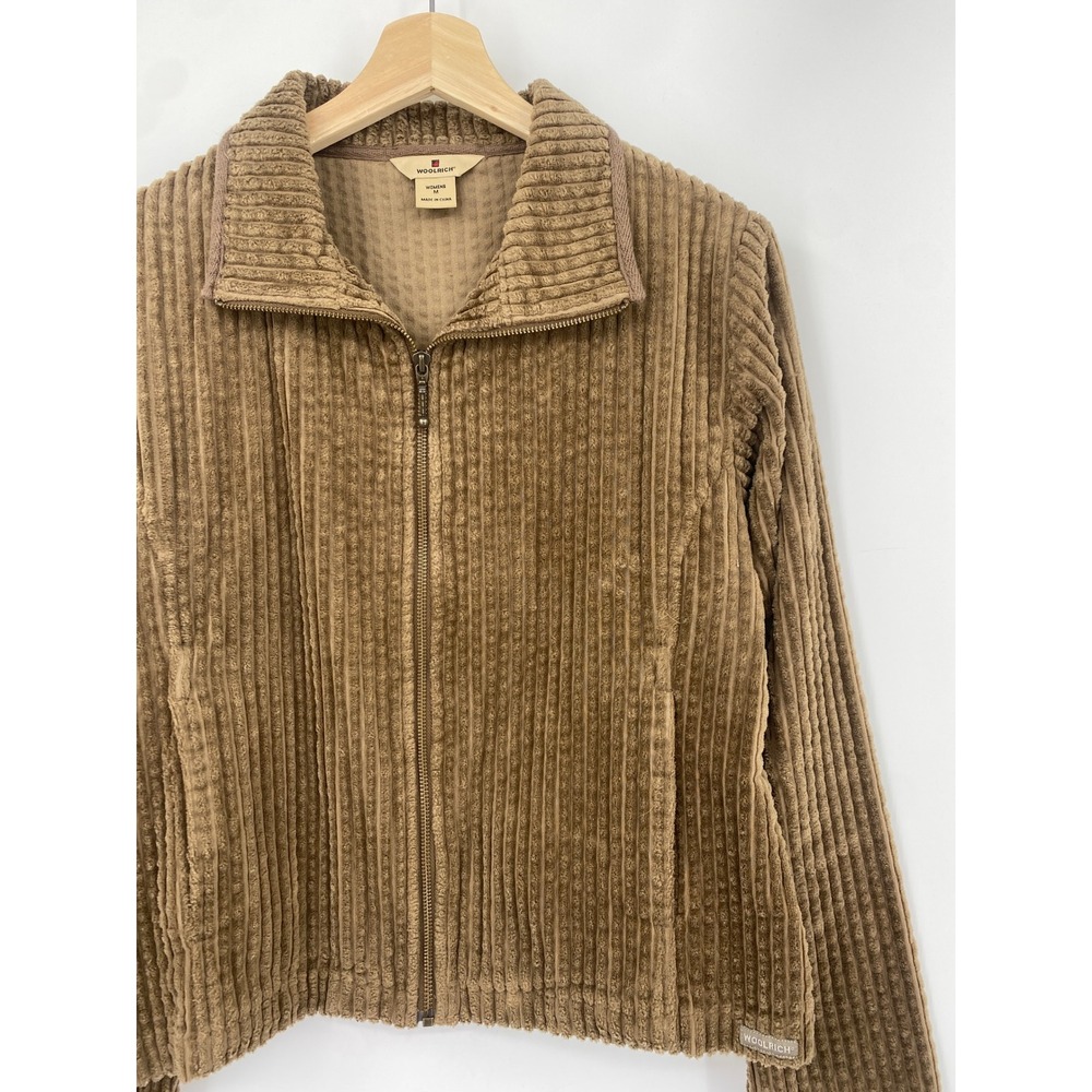 Vintage Woolrich Jacket Womens Medium Brown Corduroy Full Zip